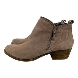 Lucky Brand Bartalino Tan Suede Zipper Detail Casual Ankle Boots Women’s 8.5